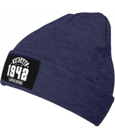 Limited Edition 1942 Funny Knit Hats Winter Beanie Warm Cuffed for Men Women Cap Navy Blue $9.41 Skullies & Beanies