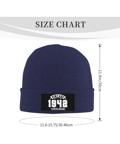 Limited Edition 1942 Funny Knit Hats Winter Beanie Warm Cuffed for Men Women Cap Navy Blue $9.41 Skullies & Beanies