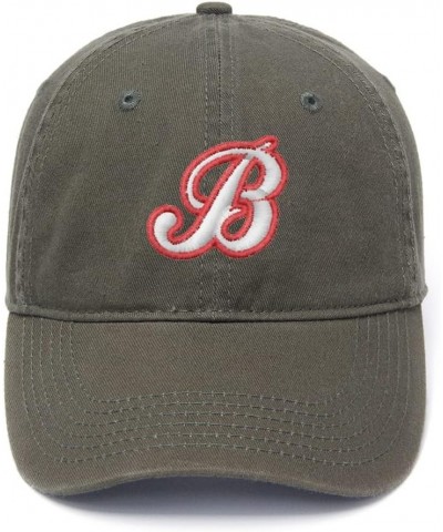 Men's Baseball Caps Baseball Letter B Embroidered Dad Hat Washed Cotton Hat Green $11.99 Baseball Caps