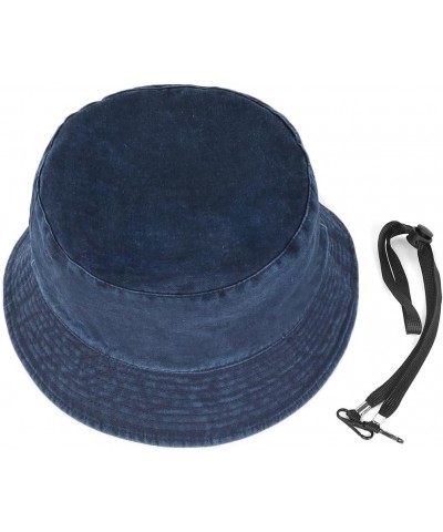 Oversize XXL Washed Denim Bucket Hat,Large Vintage Jean Sun Hat,Packable Travel Hats for Big Heads 22"-25 Navy Blue-lined-fit...