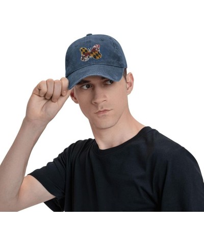 Denim Baseball Cap, Adjustable Fitted Hat Retro Casquette for Men Women Navy Blue $10.01 Baseball Caps