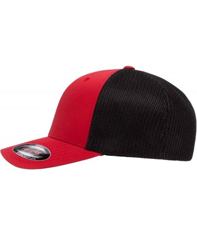 1966-77 Ford Bronco Truck Outline Design Flexfit Trucker Mesh Fitted Cap Red/Black $13.73 Baseball Caps