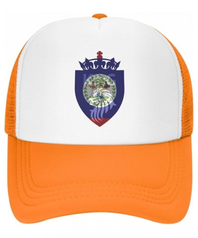 Vintage Crown Lion Belize Flag Mesh Baseball Cap Hat for Men Women Orange $9.02 Baseball Caps