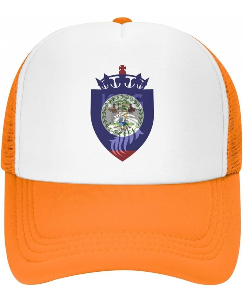 Vintage Crown Lion Belize Flag Mesh Baseball Cap Hat for Men Women Orange $9.02 Baseball Caps