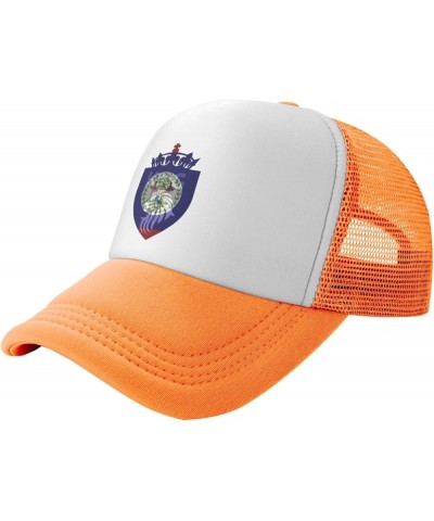 Vintage Crown Lion Belize Flag Mesh Baseball Cap Hat for Men Women Orange $9.02 Baseball Caps