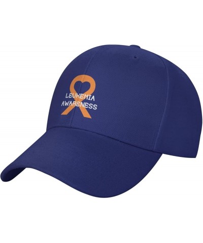 Leukemia Awareness Hat Curved Brim Baseball Cap Adjustable Polo Style Dad Hat Black Blue $11.63 Baseball Caps