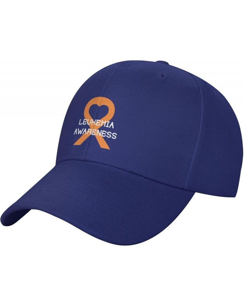 Leukemia Awareness Hat Curved Brim Baseball Cap Adjustable Polo Style Dad Hat Black Blue $11.63 Baseball Caps