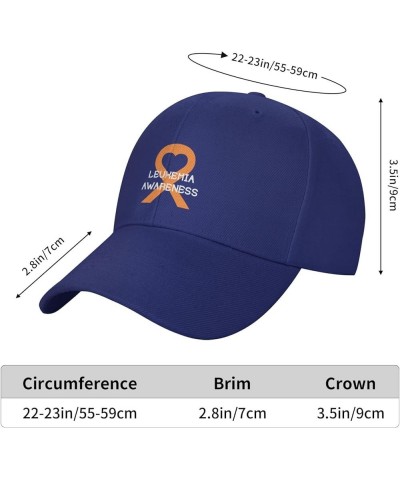 Leukemia Awareness Hat Curved Brim Baseball Cap Adjustable Polo Style Dad Hat Black Blue $11.63 Baseball Caps