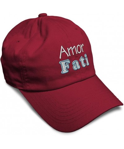 Soft Baseball Cap Amor Fati Style B Cotton Dad Hats for Men & Women Burgundy $13.72 Baseball Caps