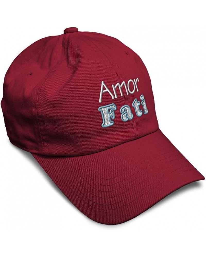 Soft Baseball Cap Amor Fati Style B Cotton Dad Hats for Men & Women Burgundy $13.72 Baseball Caps