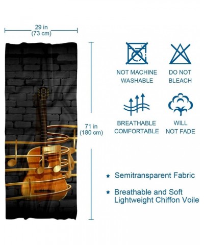 Golden Instruments and Musical Notes Coming Out of the Wall Lightweight Breathable Soft Chiffon Long Scarves Sun Protection S...