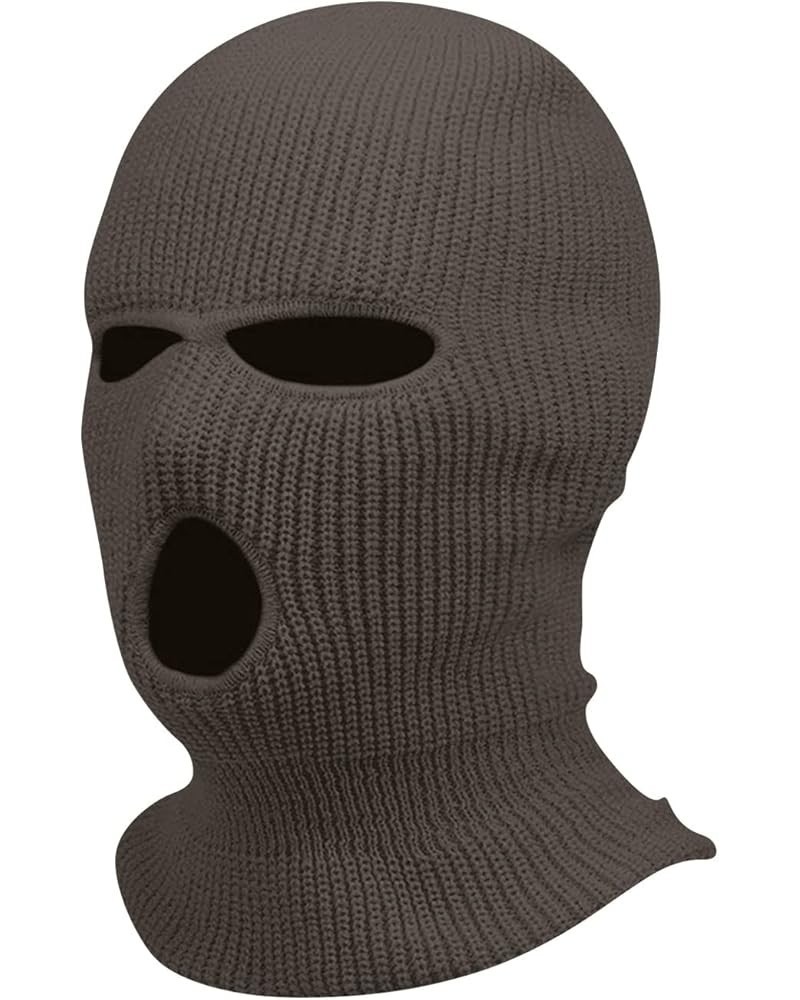 Ski Mask Balaclava 3 Hole Winter Warm Balaclava Knitted Balaclava Face Mask Balaclava Face Mask Windproof Light Gray $6.35 Su...