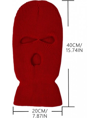 Ski Mask Balaclava 3 Hole Winter Warm Balaclava Knitted Balaclava Face Mask Balaclava Face Mask Windproof Light Gray $6.35 Su...