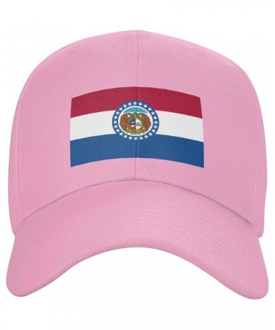 Flag of Missouri Baseball Cap for Men Women Hat Adjustable Truck Driver Baseball Caps Dad Hats Pink $13.60 Baseball Caps