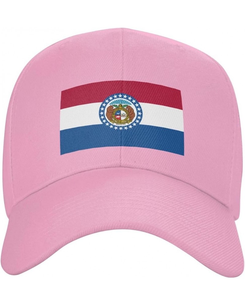 Flag of Missouri Baseball Cap for Men Women Hat Adjustable Truck Driver Baseball Caps Dad Hats Pink $13.60 Baseball Caps