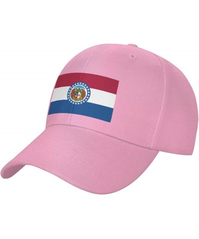 Flag of Missouri Baseball Cap for Men Women Hat Adjustable Truck Driver Baseball Caps Dad Hats Pink $13.60 Baseball Caps