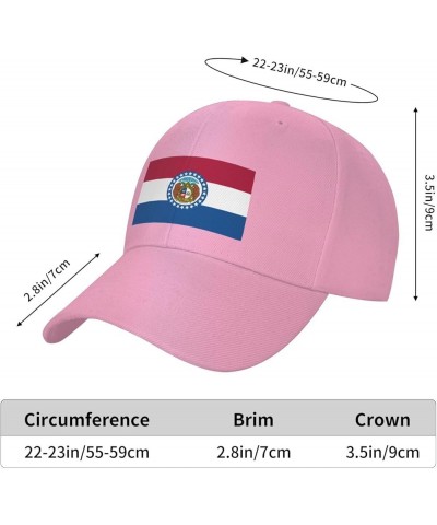 Flag of Missouri Baseball Cap for Men Women Hat Adjustable Truck Driver Baseball Caps Dad Hats Pink $13.60 Baseball Caps