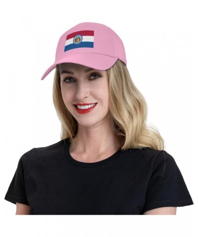 Flag of Missouri Baseball Cap for Men Women Hat Adjustable Truck Driver Baseball Caps Dad Hats Pink $13.60 Baseball Caps