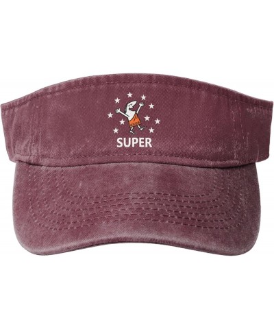 Unisex Adult Women's Men's Sport Sun Visor Cotton Hats Adjustable Empty Top Work Baseball Cap for Women Men Red $14.99 Visors