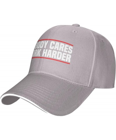 Nobody Cares Work Harder Motivational Workout Men's Baseball Hat Retro Snapback Cap Adjustable Gray $10.04 Baseball Caps