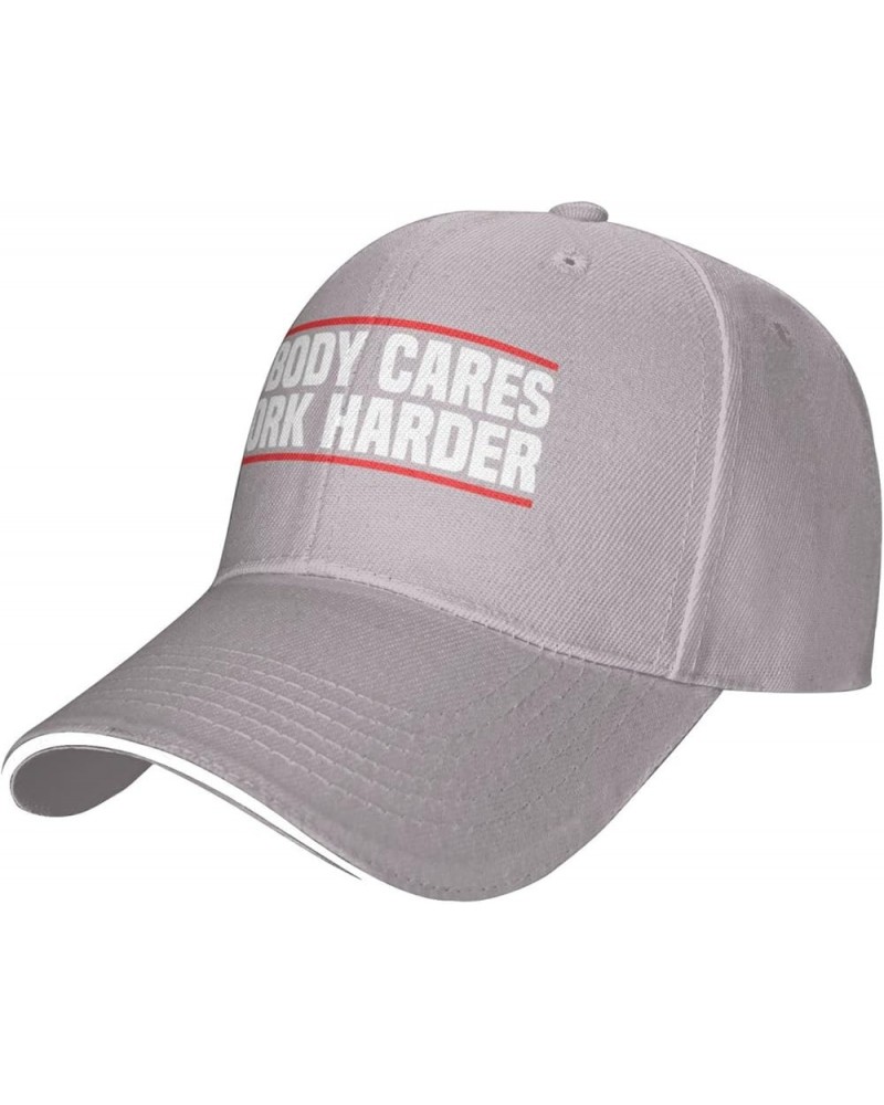 Nobody Cares Work Harder Motivational Workout Men's Baseball Hat Retro Snapback Cap Adjustable Gray $10.04 Baseball Caps