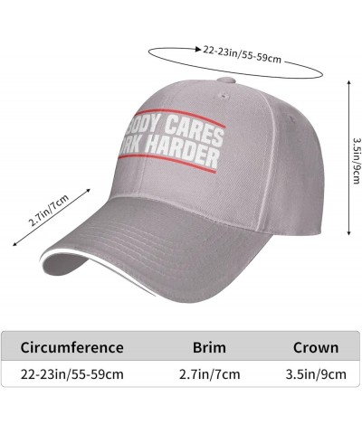 Nobody Cares Work Harder Motivational Workout Men's Baseball Hat Retro Snapback Cap Adjustable Gray $10.04 Baseball Caps