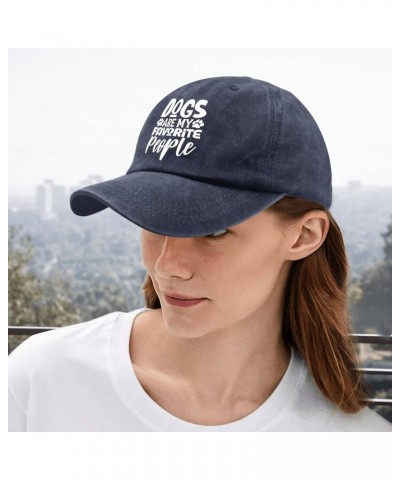 Sun hat Womens Dog paw Dogs are My Favorite peoplee hat for Men mesh hat Gifts for Dad Beach Cap Navy Blue $10.39 Cowboy Hats