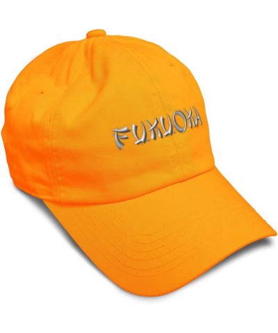 Soft Baseball Cap Fukuoka Japan Embroidery State Map Names Mainland Cotton Dad Hats for Men & Women Orange Design Only $12.90...