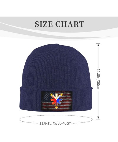 Philippines Flag Cozy Knitted Hat for Winter - Warm Comfort Black Navy Blue $15.39 Skullies & Beanies