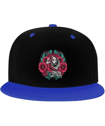 Flowers and Foxes Snapback Hat for Men Women Baseball Cap Trucker Flat Bill Hats Dad Caps Blue $10.91 Baseball Caps