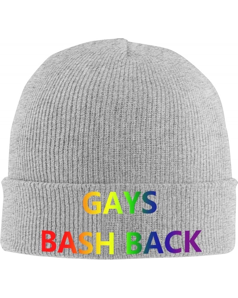 Gays Bash BackPride Flag LGBT Cozy Knitted Hat for Winter - Warm Comfort Black Gray $12.74 Skullies & Beanies