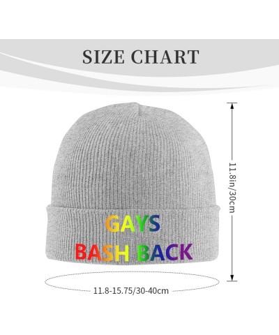 Gays Bash BackPride Flag LGBT Cozy Knitted Hat for Winter - Warm Comfort Black Gray $12.74 Skullies & Beanies