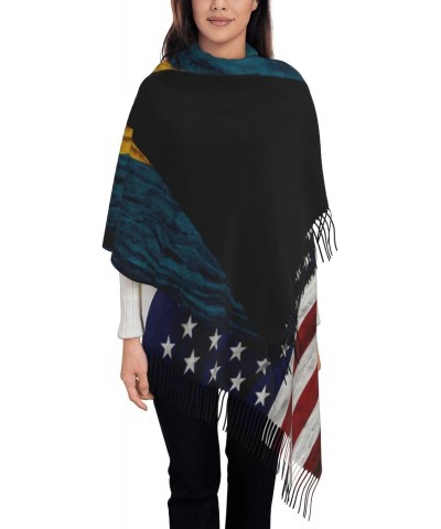 US Bahamas America Flag Scarf for Women Winter Warm Travel Silk Scarves $16.57 Scarves