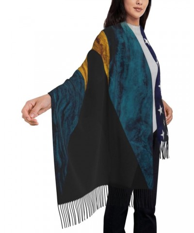 US Bahamas America Flag Scarf for Women Winter Warm Travel Silk Scarves $16.57 Scarves