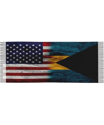 US Bahamas America Flag Scarf for Women Winter Warm Travel Silk Scarves $16.57 Scarves