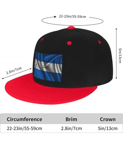 Adjustable Silk Style Flag of Nicaragua Snapback Hat for Men Women Baseball Cap Dad Hats Red $13.90 Baseball Caps