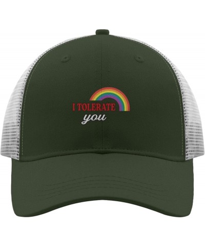 i Tolerate You Golf hat America hat Apricot Mens Hats Gifts for Grandma Workout Caps Army Green 2 $9.56 Baseball Caps