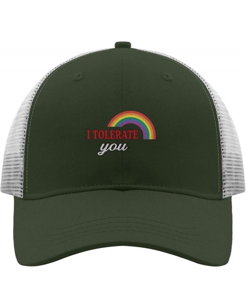 i Tolerate You Golf hat America hat Apricot Mens Hats Gifts for Grandma Workout Caps Army Green 2 $9.56 Baseball Caps