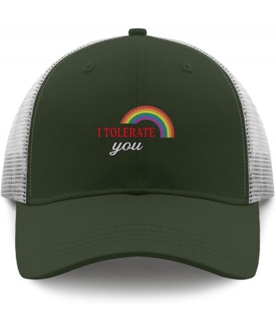 i Tolerate You Golf hat America hat Apricot Mens Hats Gifts for Grandma Workout Caps Army Green 2 $9.56 Baseball Caps