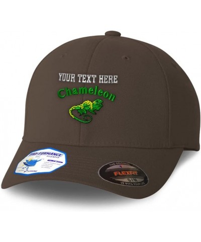 Custom Flexfit Hats for Men & Women Chameleon Reptiles Polyester Dad Hat Baseball Cap Dark Grey Personalized Text Here $15.83...