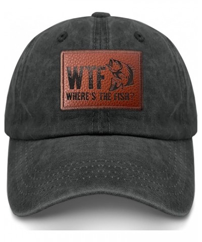 WTF Where's The Fish Dad Hat Trendy Baseball Caps Gifts for Girlfriends Who Like Engraved,Summer Hats Suitable for Allblack $...