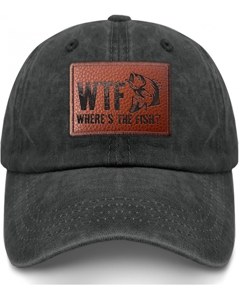 WTF Where's The Fish Dad Hat Trendy Baseball Caps Gifts for Girlfriends Who Like Engraved,Summer Hats Suitable for Allblack $...