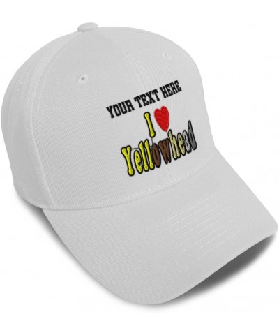 Baseball Cap I Love Yellowhead Birds Bird Acrylic Nature Dad Hats for Men and Women White Personalized Text Here $11.61 Baseb...