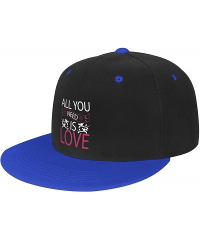 All You Need is Love Baseball Cap for Men Women Snapback Hat Adjustable Flat Bill Hats Blue $13.10 Baseball Caps