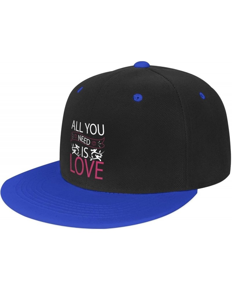 All You Need is Love Baseball Cap for Men Women Snapback Hat Adjustable Flat Bill Hats Blue $13.10 Baseball Caps