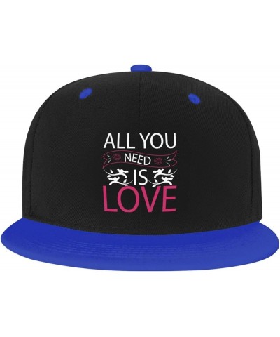 All You Need is Love Baseball Cap for Men Women Snapback Hat Adjustable Flat Bill Hats Blue $13.10 Baseball Caps