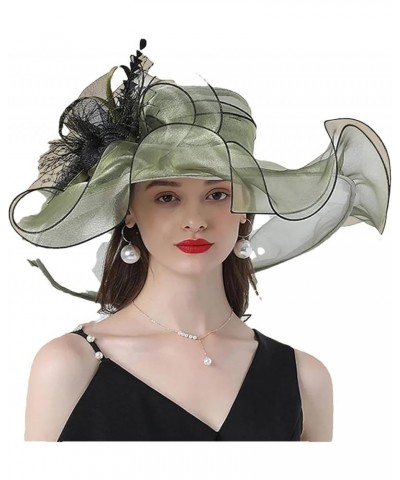 Women Hats Ladies Tea Party Wedding Large Wide Brim Vintage Fedoras En8 Sun Hat $18.35 Sun Hats