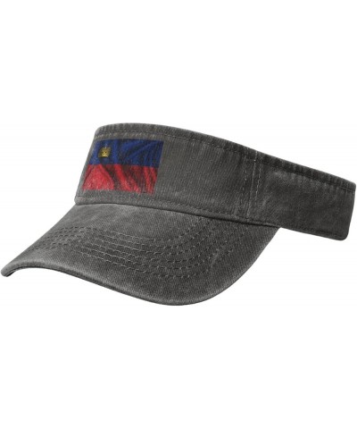 Silk Style Flag of Liechtenstein Sun Visor Hats for Women Men Adjustable Sports Sun Hats Golf Cap Deep Heather $11.83 Visors