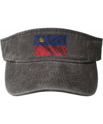 Silk Style Flag of Liechtenstein Sun Visor Hats for Women Men Adjustable Sports Sun Hats Golf Cap Deep Heather $11.83 Visors