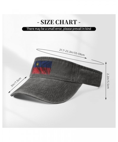 Silk Style Flag of Liechtenstein Sun Visor Hats for Women Men Adjustable Sports Sun Hats Golf Cap Deep Heather $11.83 Visors